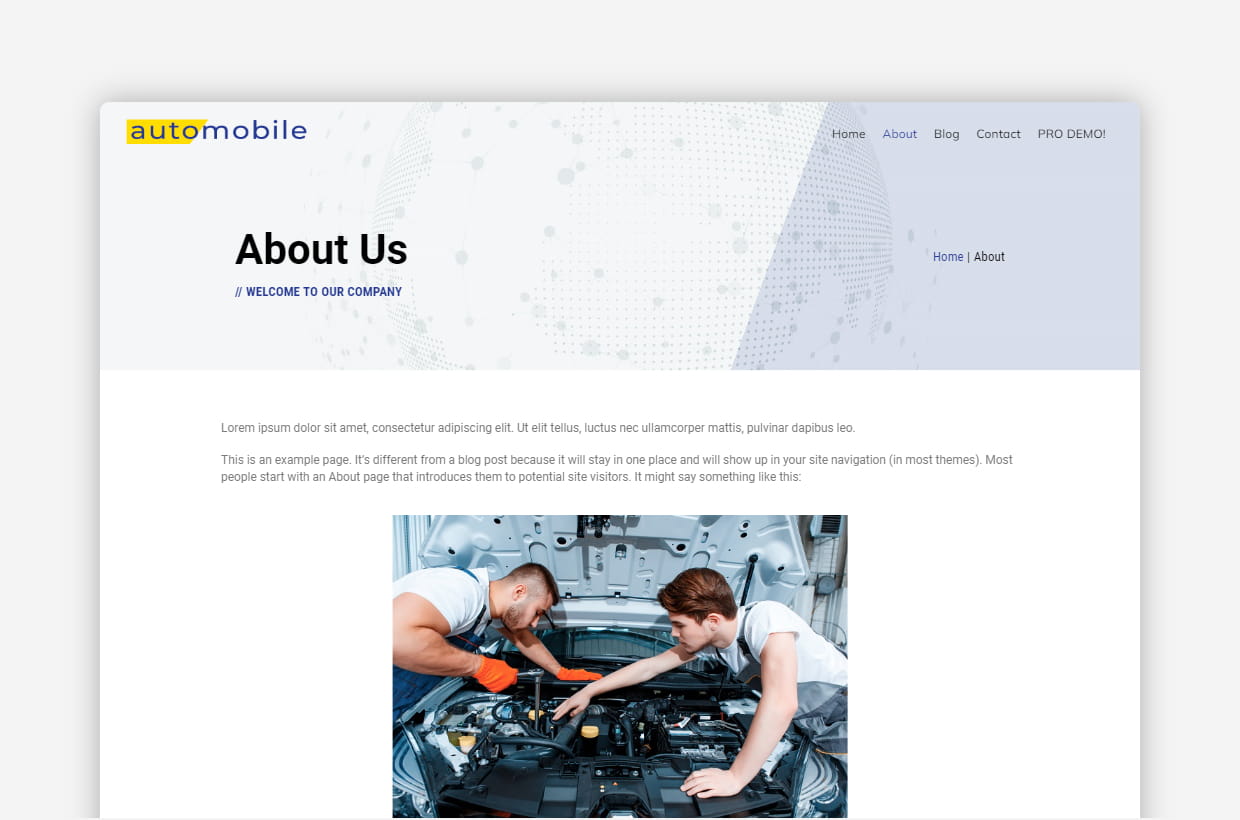 Free Automobile WP Theme