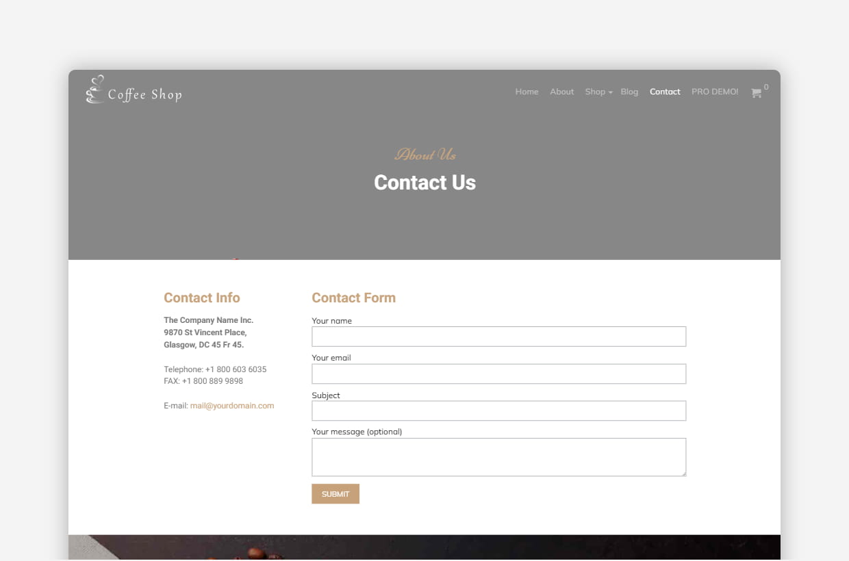 Free Coffee House WordPress Theme