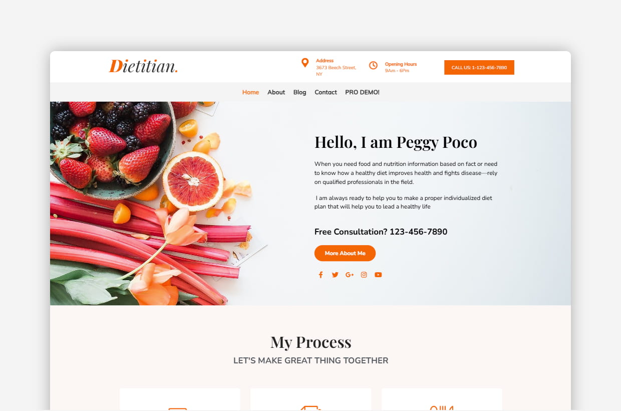 Free Diet Nutrition WordPress Theme