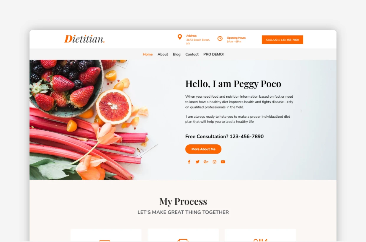 Free Diet Nutrition WordPress Theme