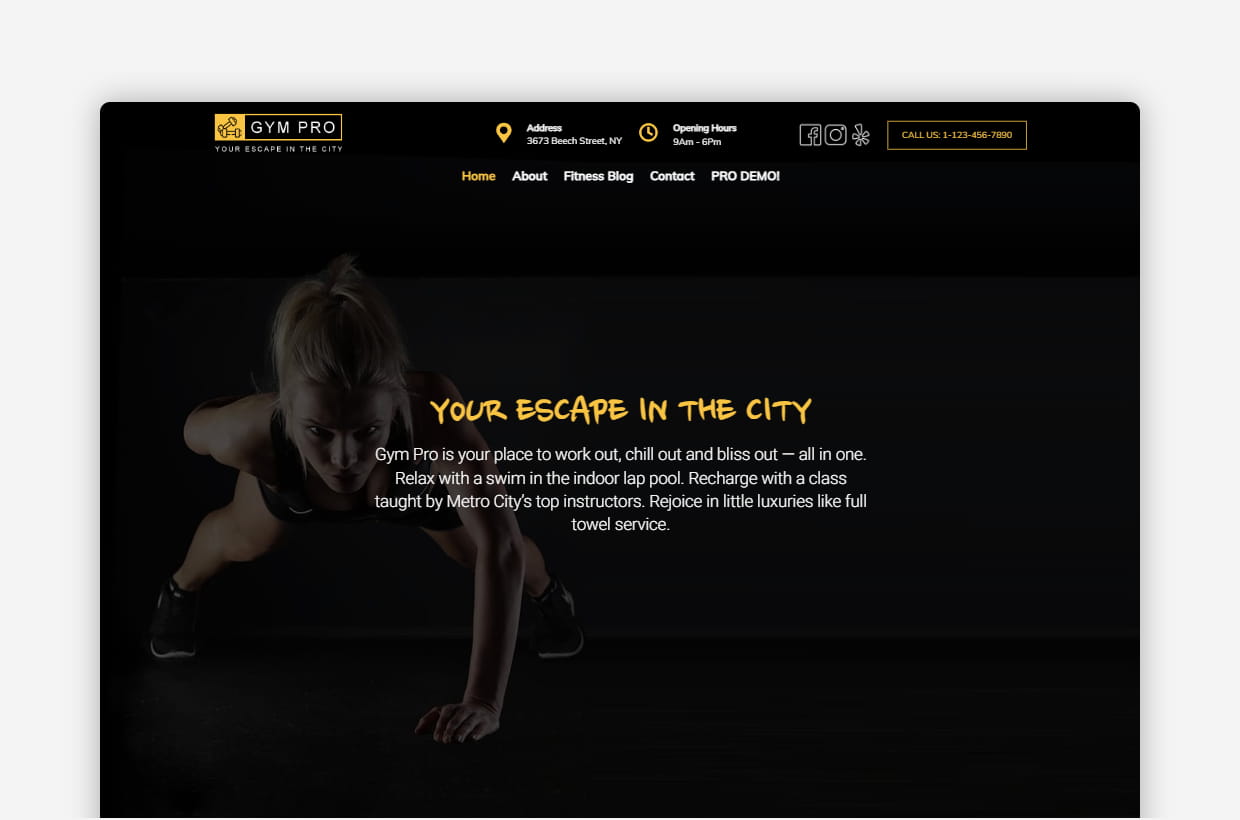 Free gym WordPress Theme