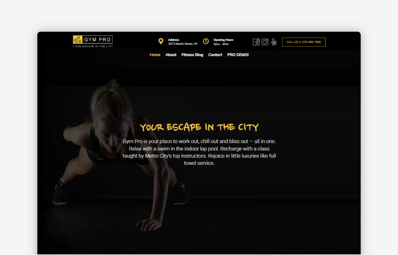 Free gym WordPress Theme