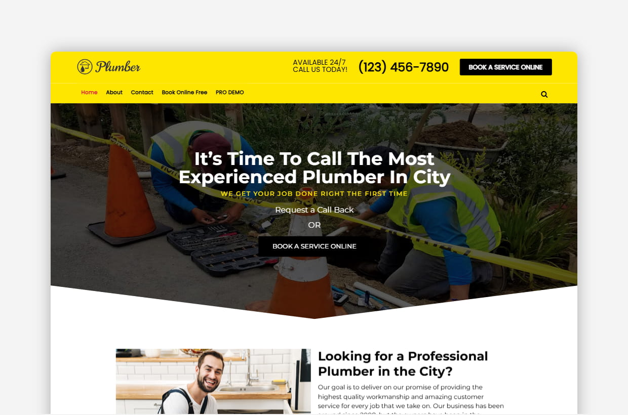 Free Plumber WordPress Theme - Free Plumbing Templates