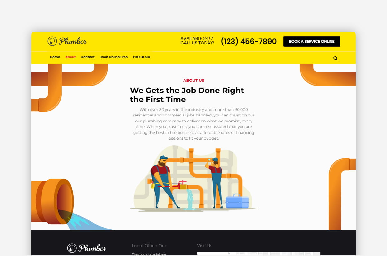 Free Plumber WP Theme