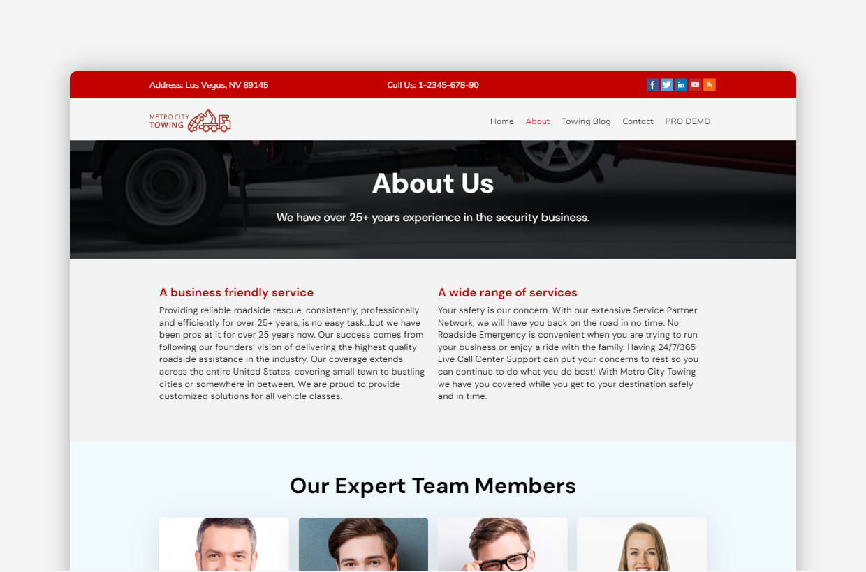 Free Towing Company WP Theme