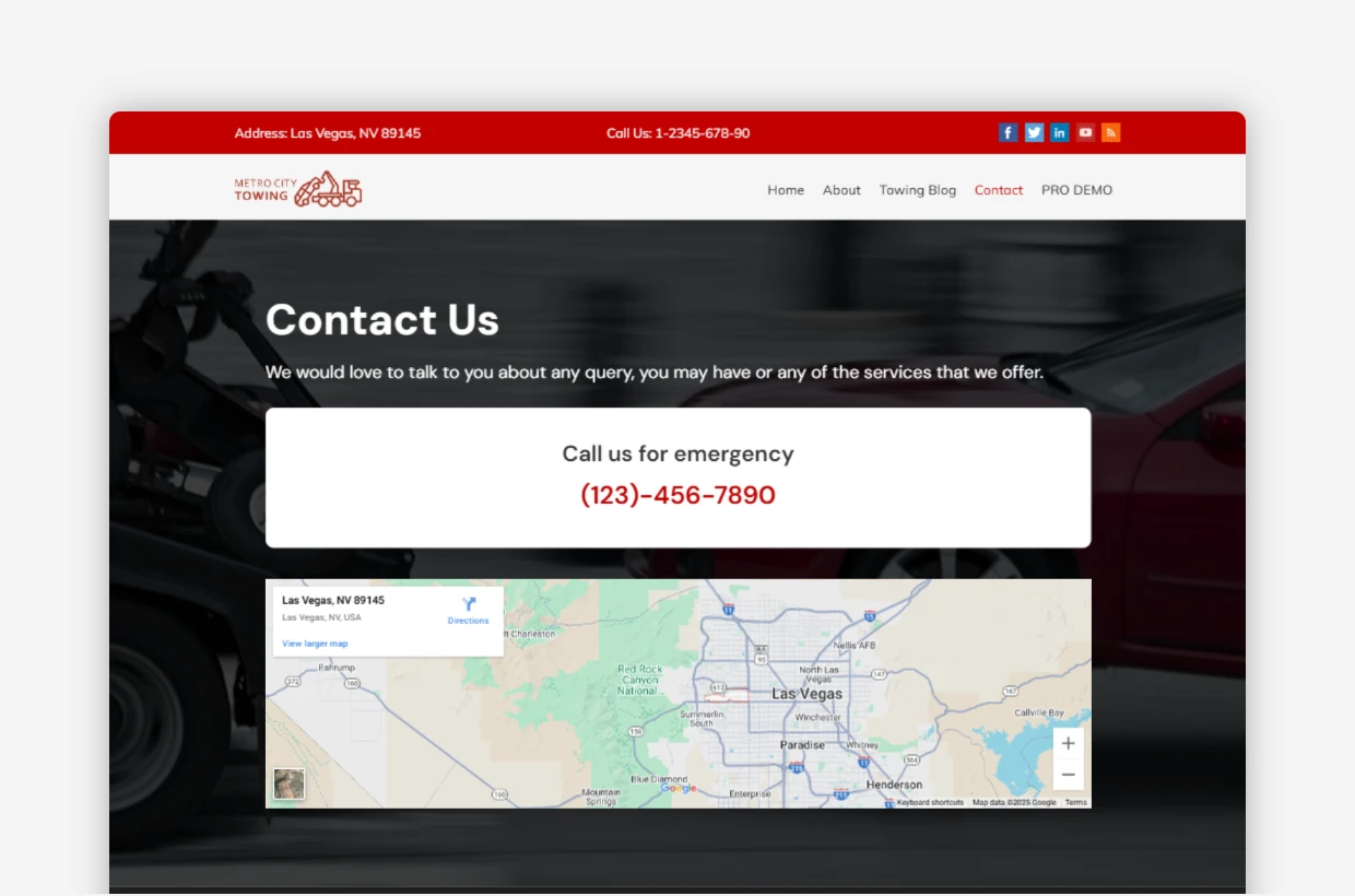 Free Car Towing WP Template