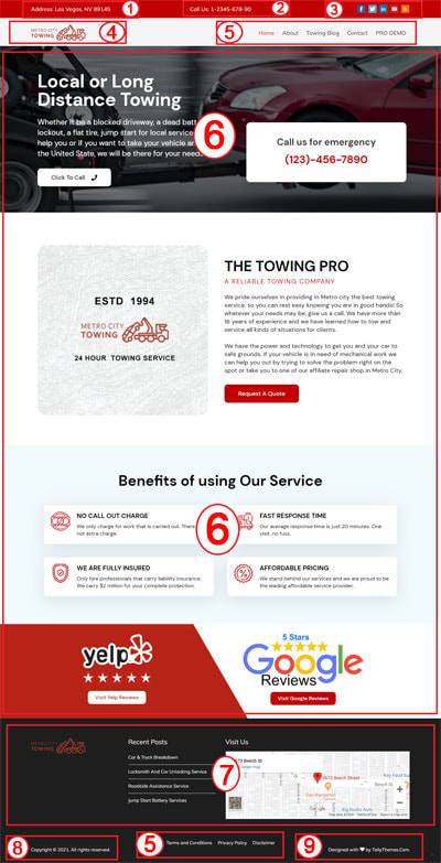 Towing Free Free WordPress Theme Documentation