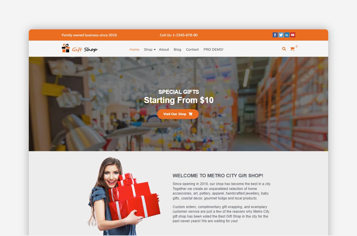 Free Gift Shop WordPress Theme