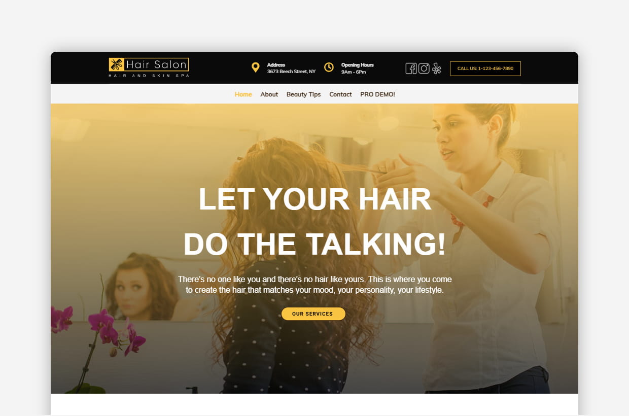 Free Hair Salon WordPress Theme