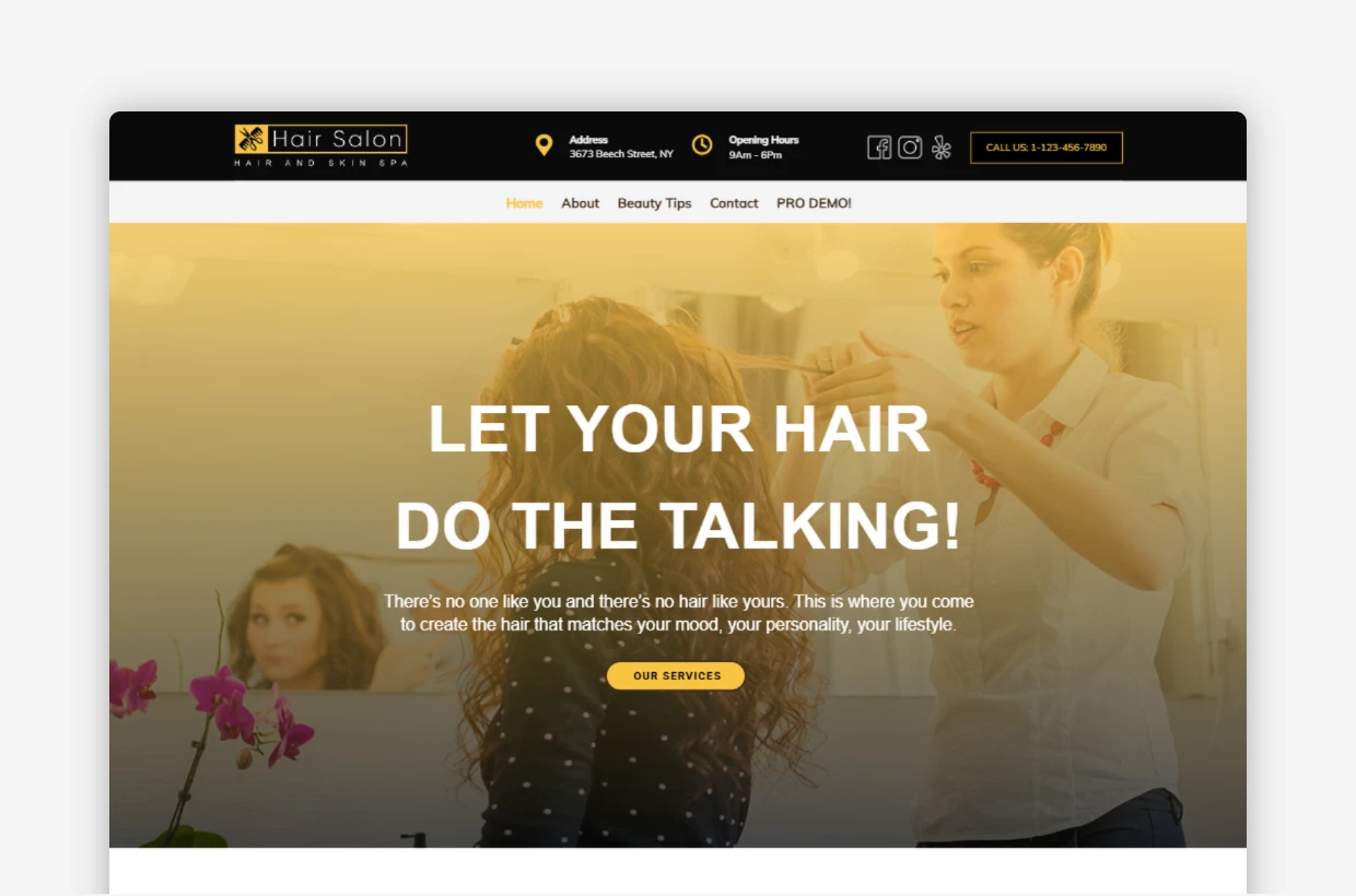 Free Hair Salon WordPress Theme