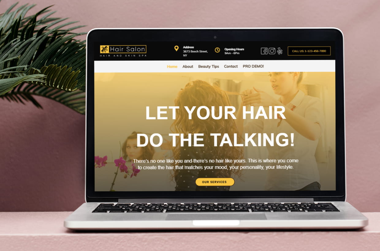 Free Hair Salon WordPress Theme