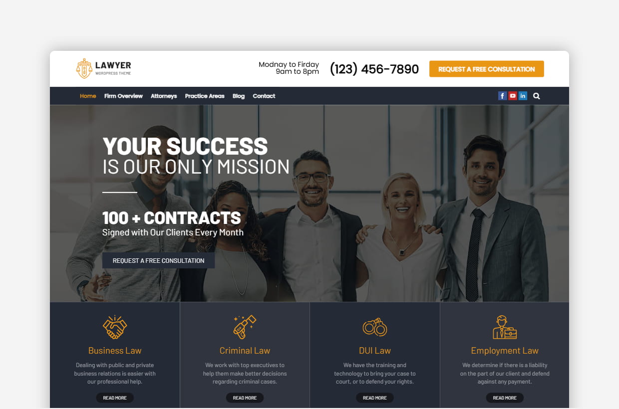 Free Lawyer WordPress Theme