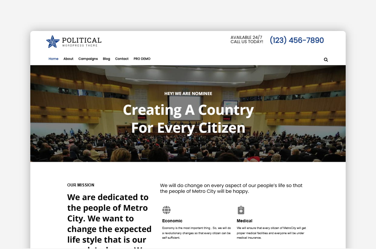 Free Political WordPress theme