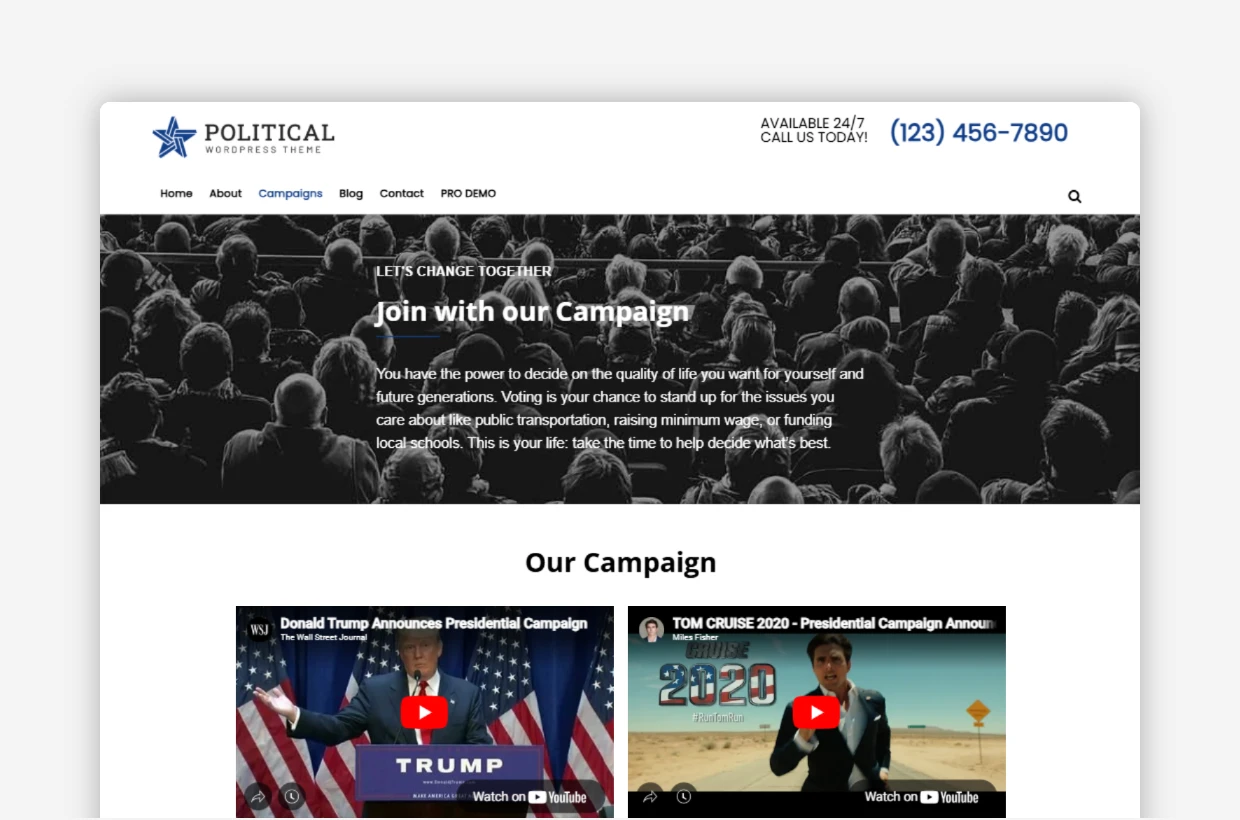 Free Political WordPress Template