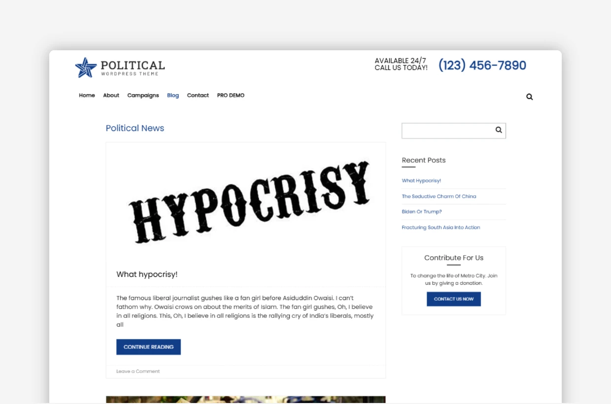 Free Political Event WP Template