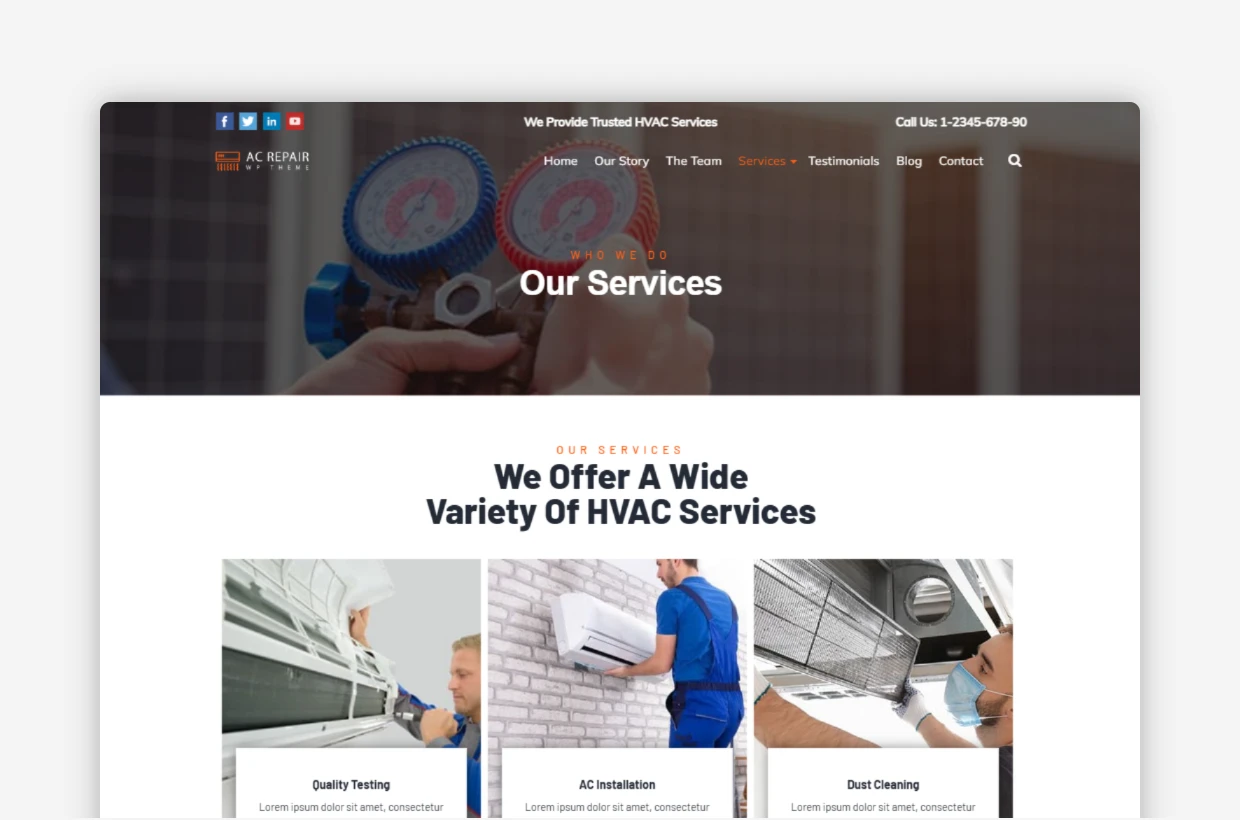 Ac Repair WordPress Template