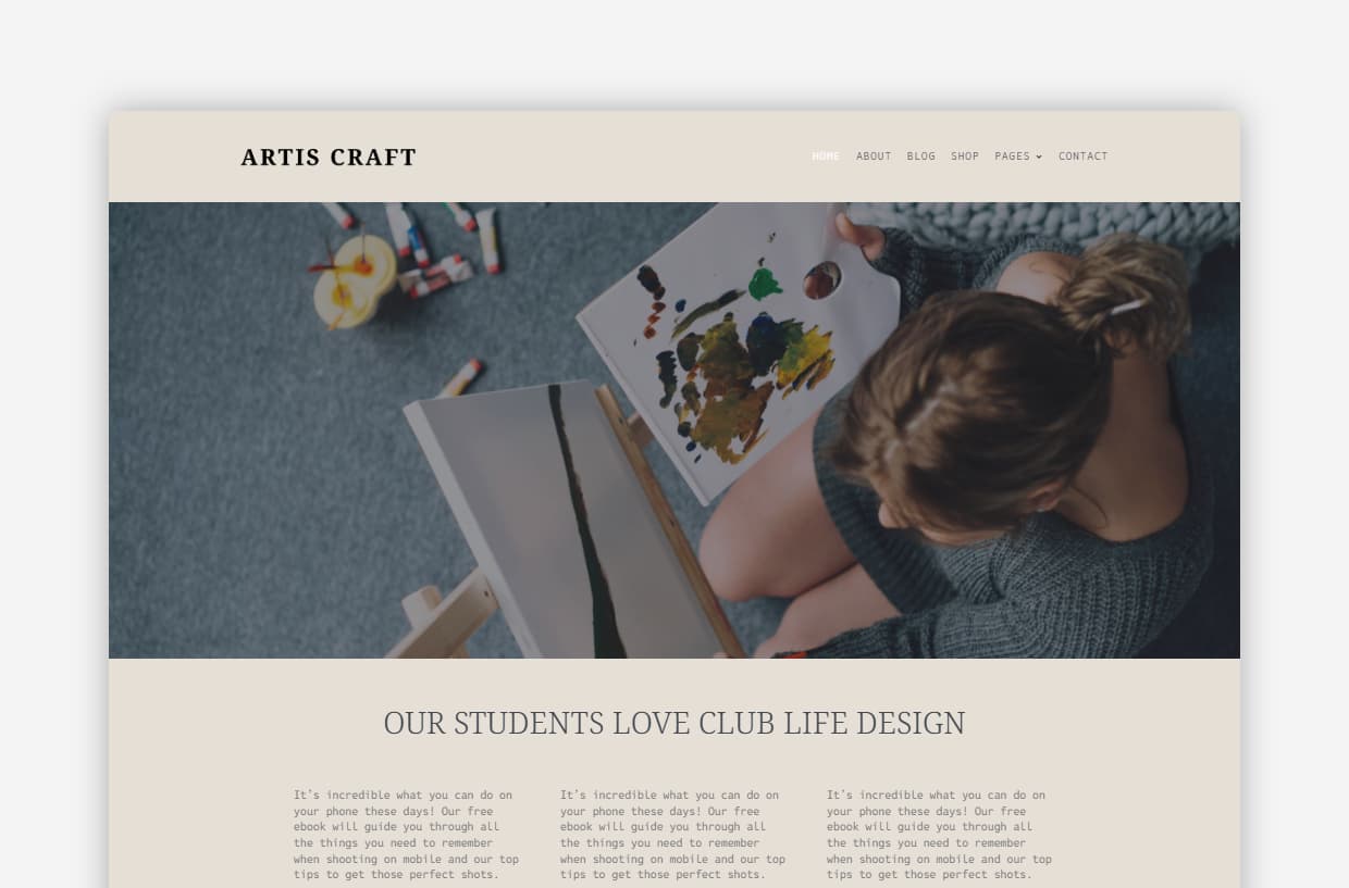 Artis Craft – Responsive Art WordPress Theme