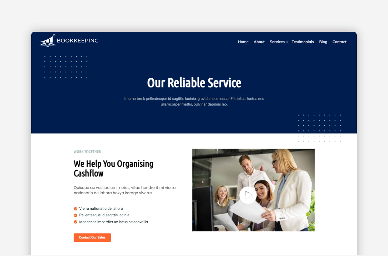 premium bookkeeping wordpress template