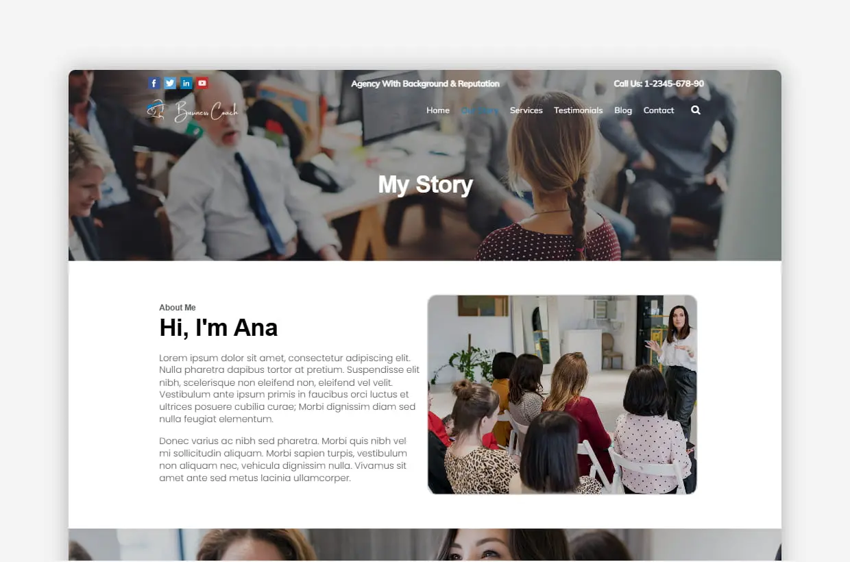 premium business coach wp theme