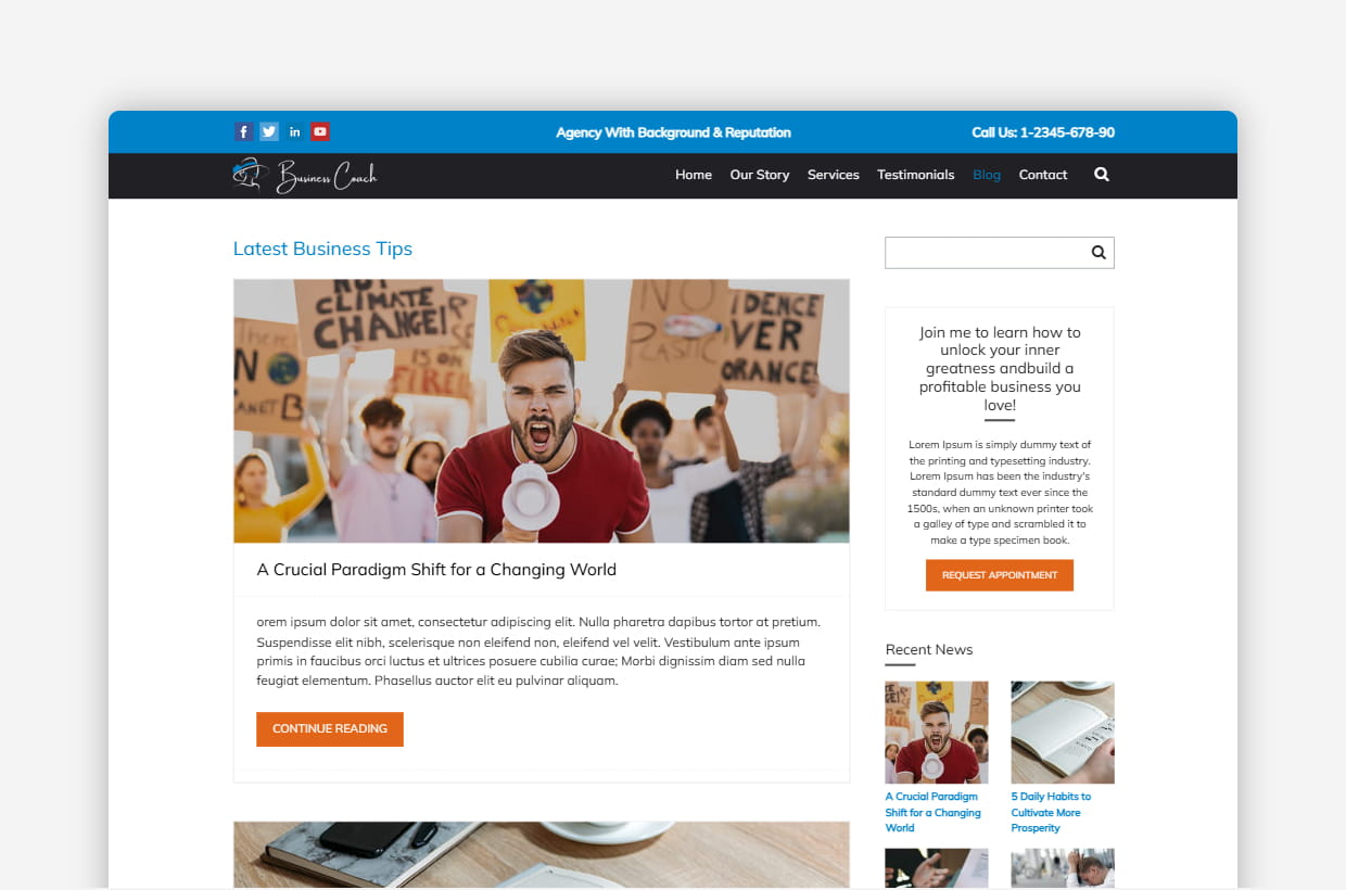 premium training center wordpress theme