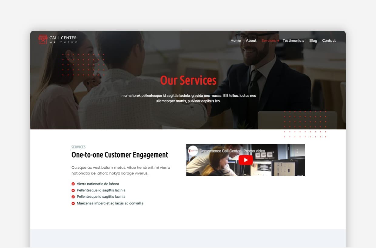 Call Center WordPress Template