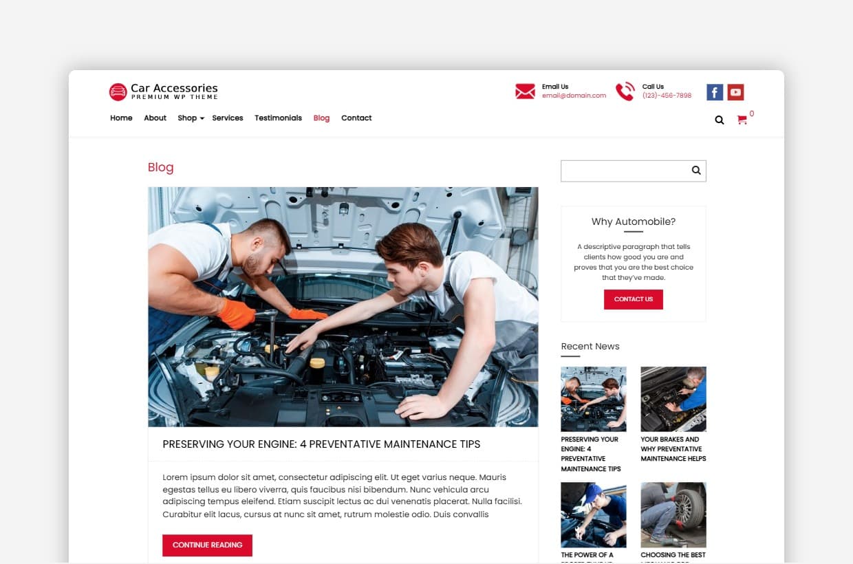 Auto Accessories WP Theme