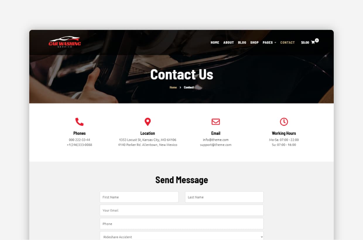 Car Washing WordPress Template