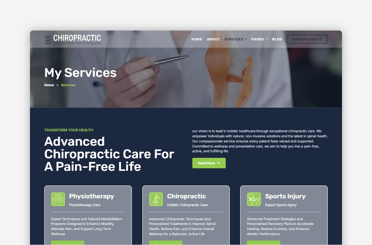 Physiotherapy WordPress Template