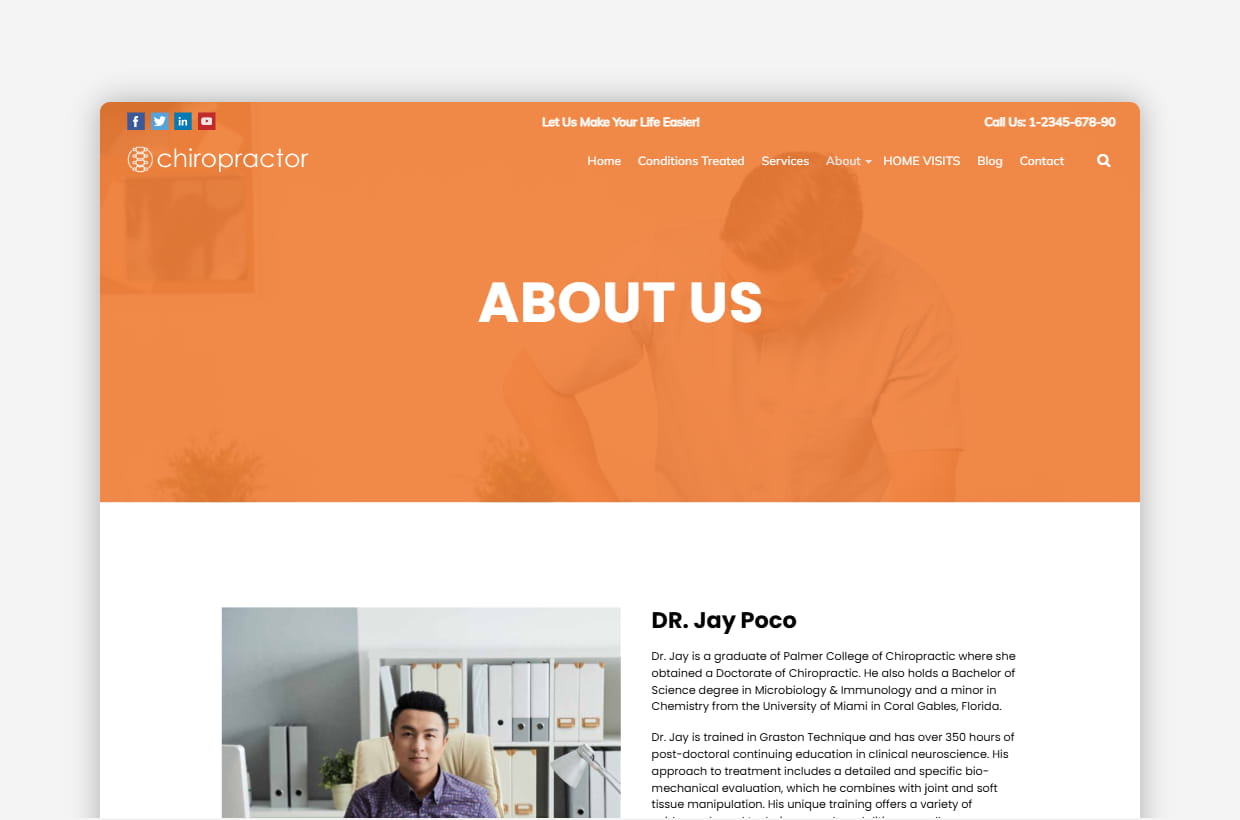 premium chiropractor wp template