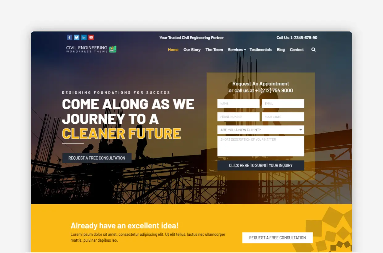 Civil Engineering WordPress Theme