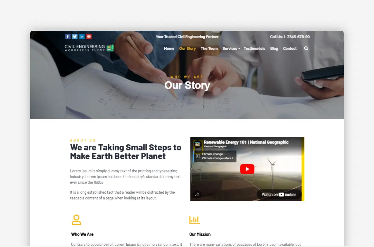 Civil Engineering WordPress Template