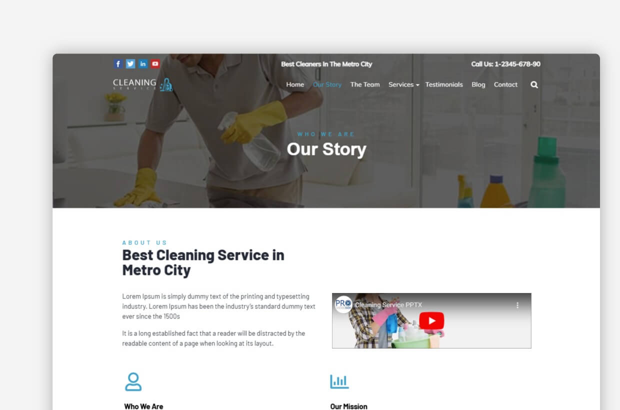 Cleaning Service WordPress Template