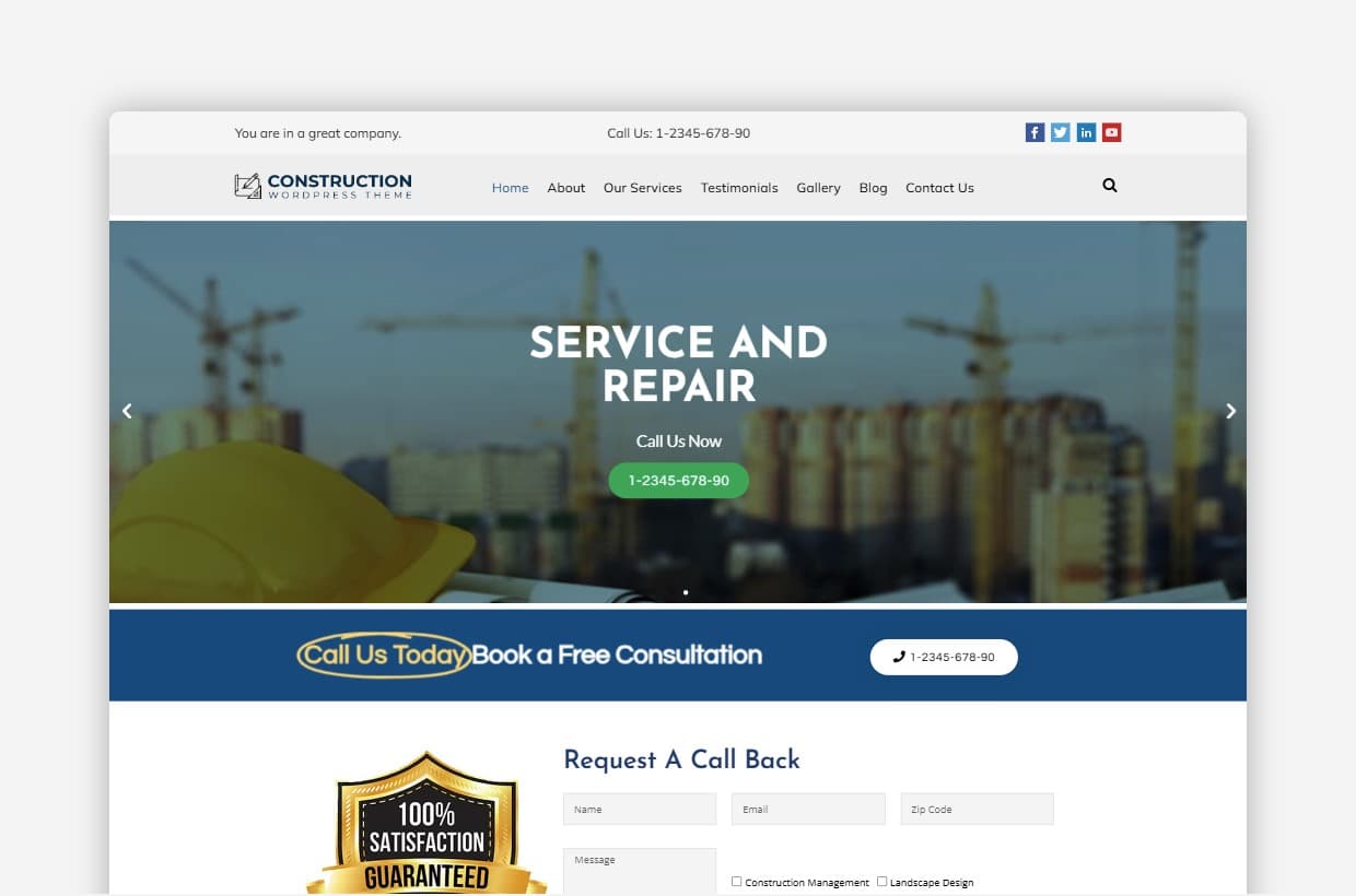 Construction WordPress Theme : Best WordPress Theme For Construction Company