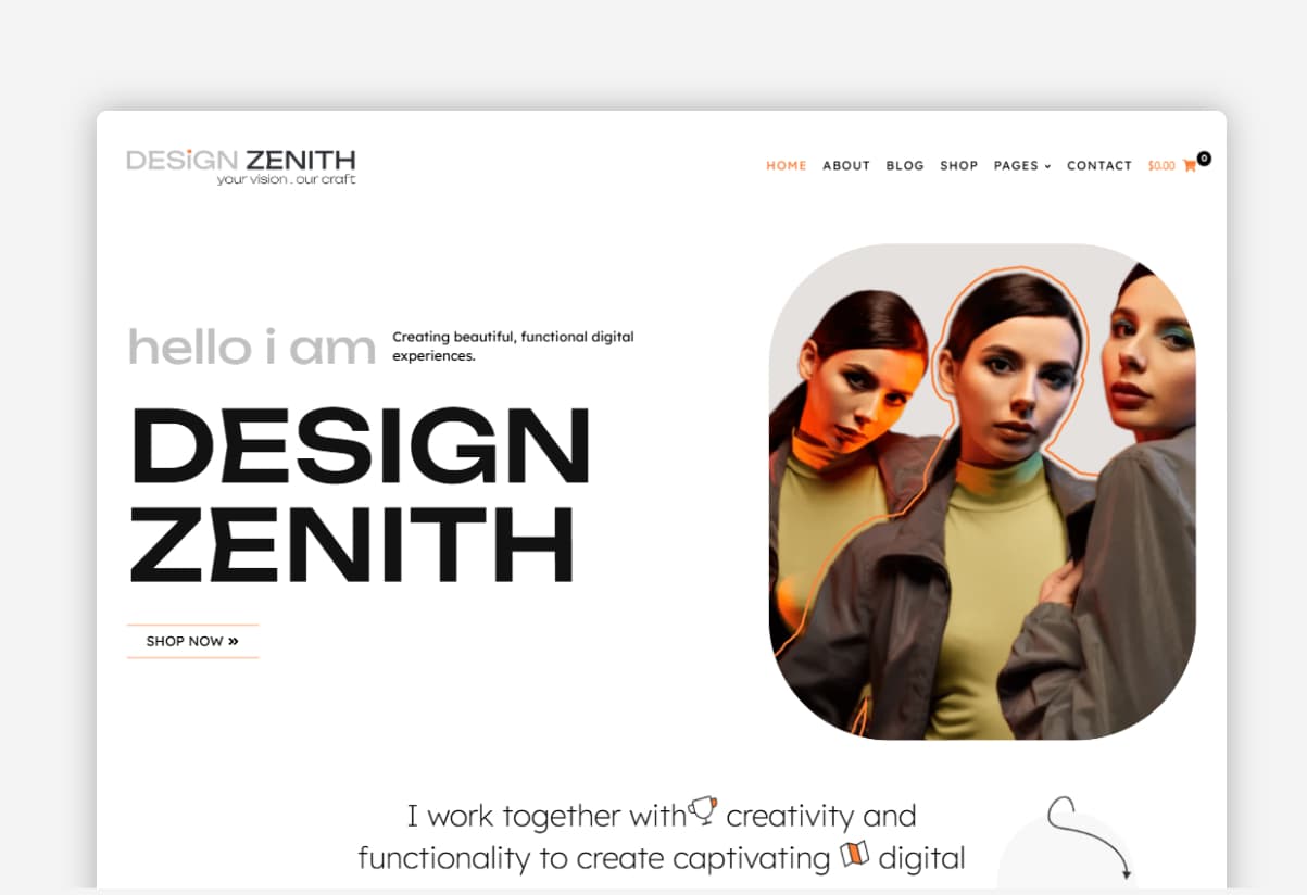 Design Zenith UI/UX Designer Portfolio WordPress Theme