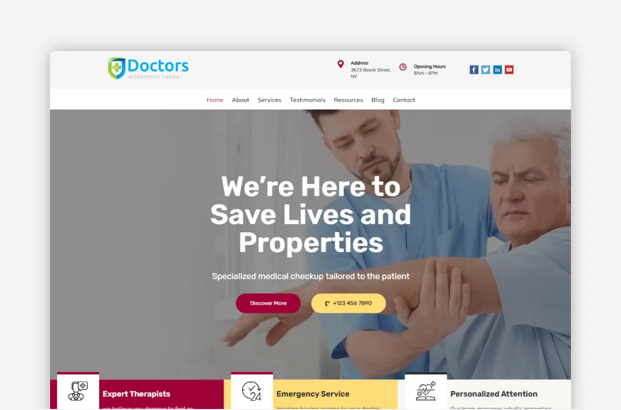 Doctors Pro: A Premium Medical WordPress Theme