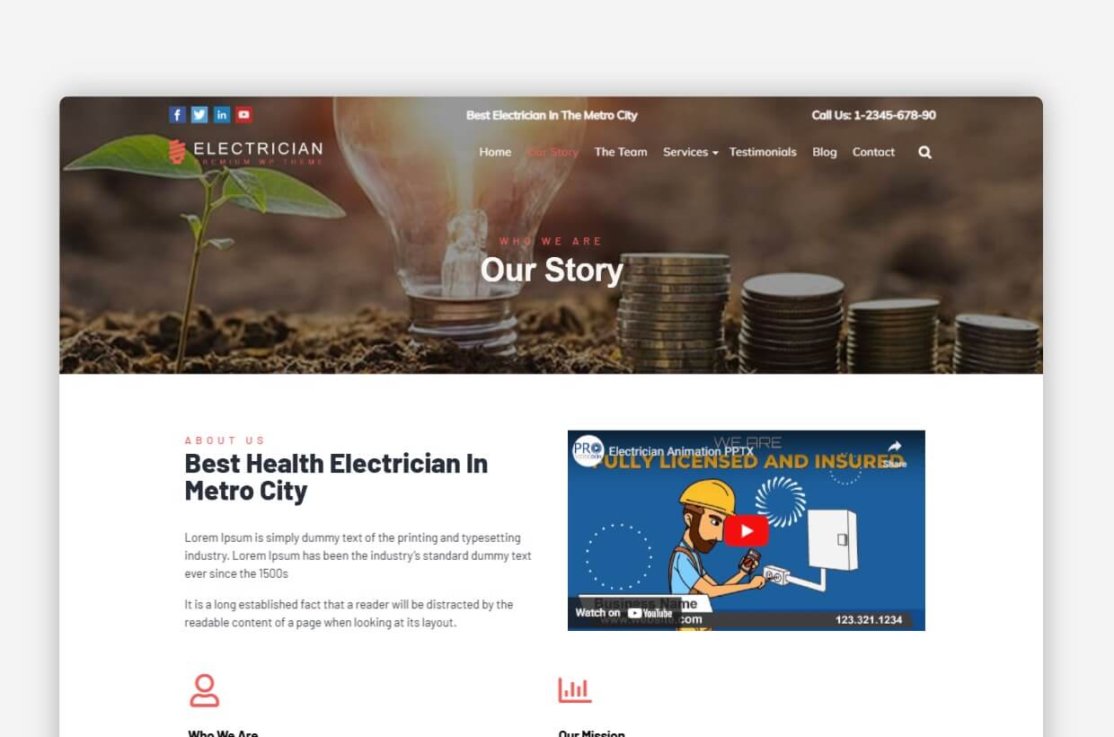 Electrical WordPress Template