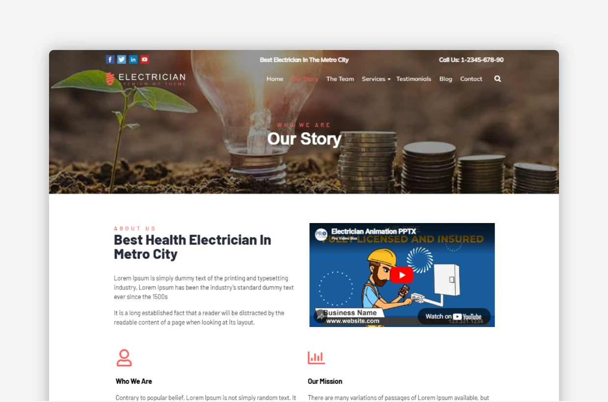 Electrical WordPress Template