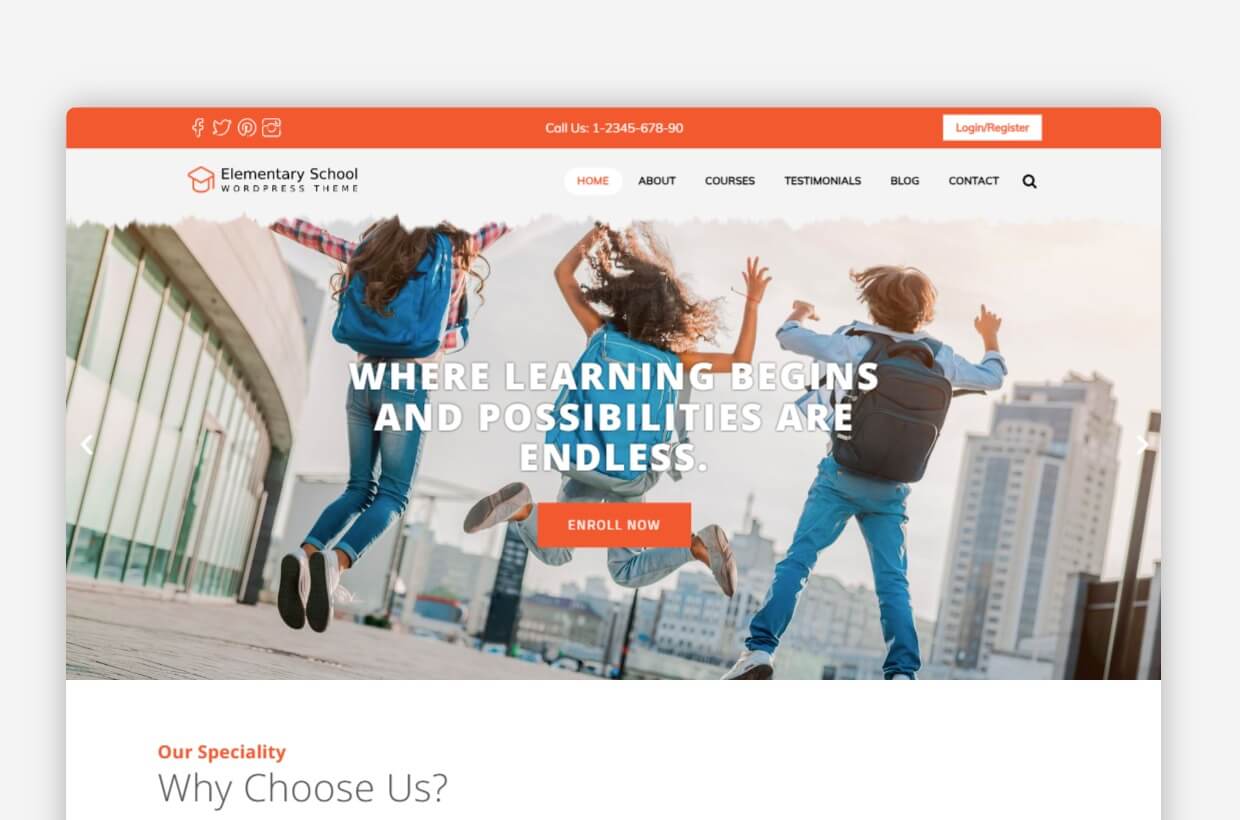 Elementary School WordPress Template