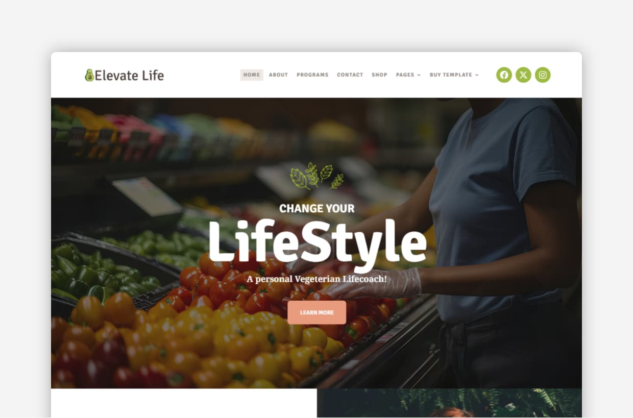 Elevate Life – Dietitian WordPress Theme