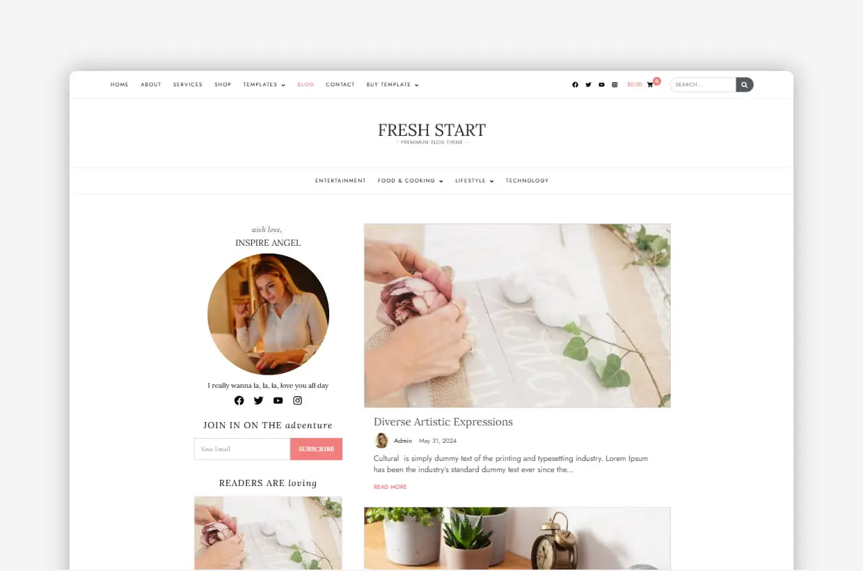 premium blog & shop wordpress theme