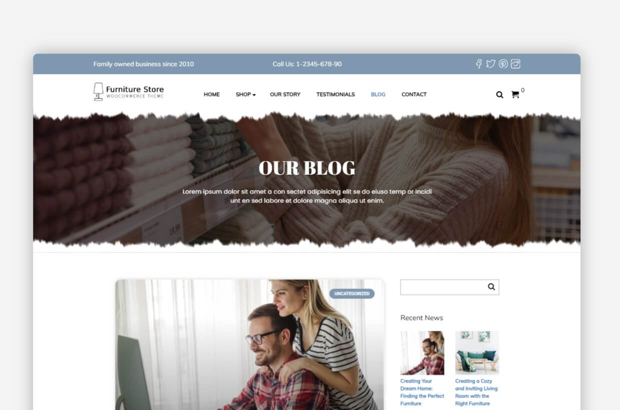 Furniture Store WordPress Template