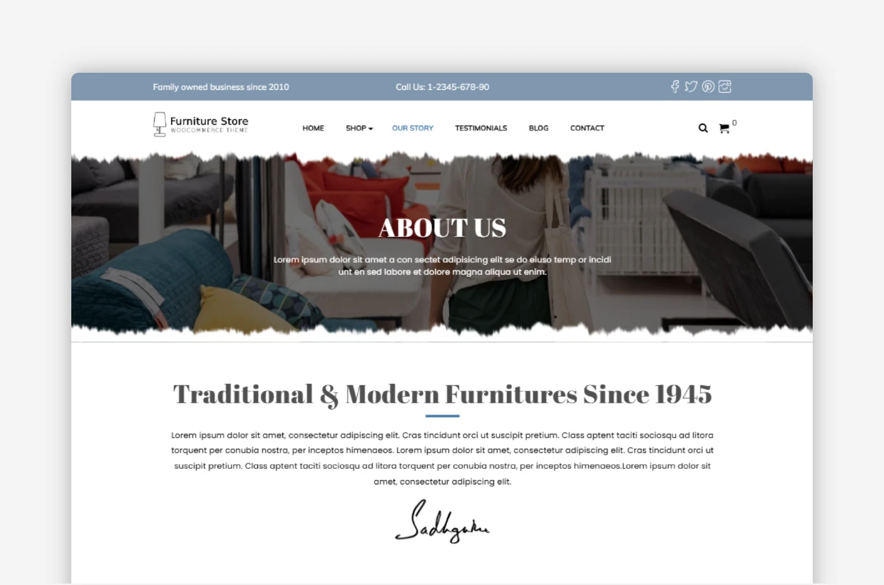 Furniture Store WordPress Template