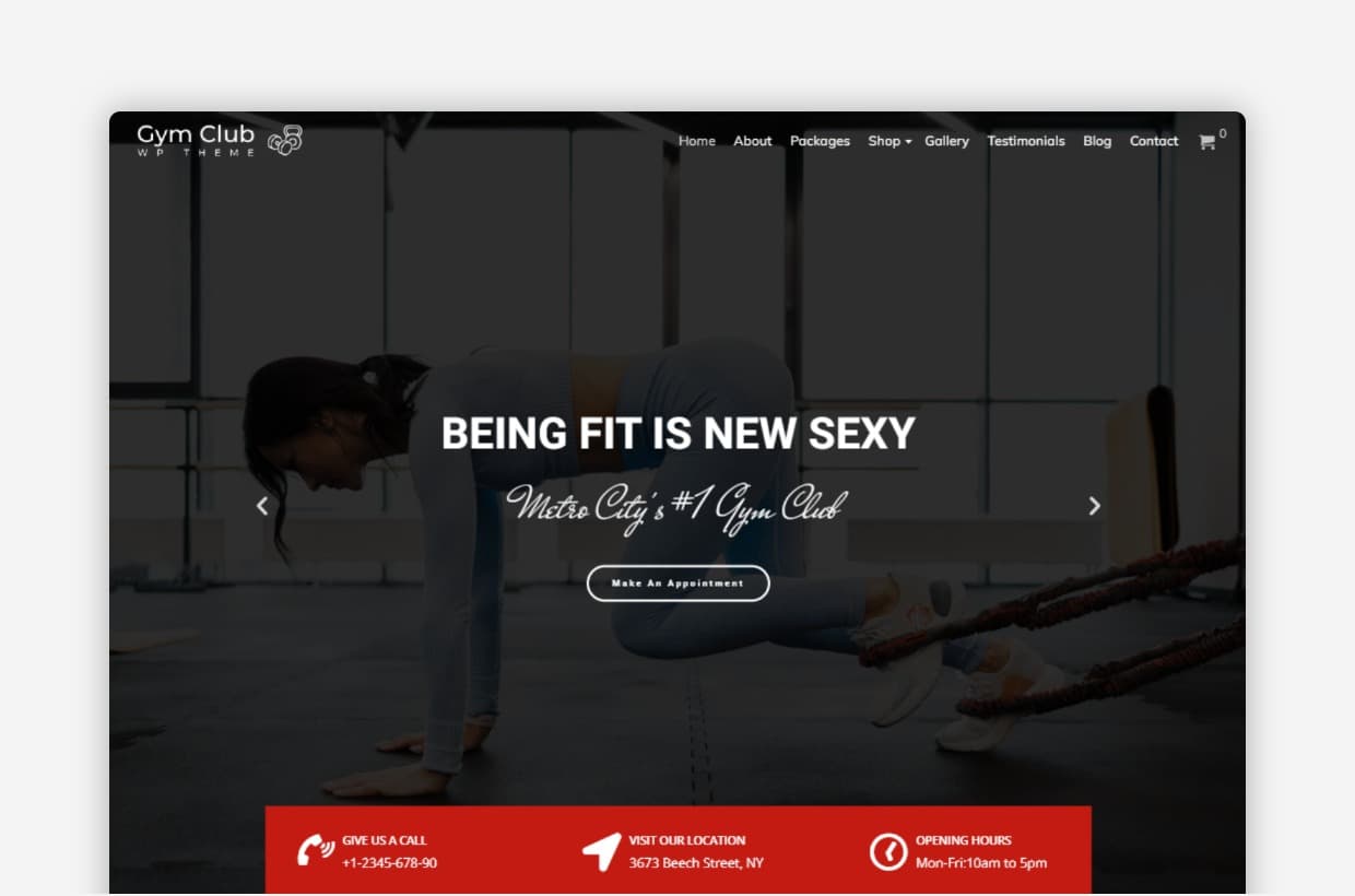 GymClub – Gym and Fitness WordPress Theme