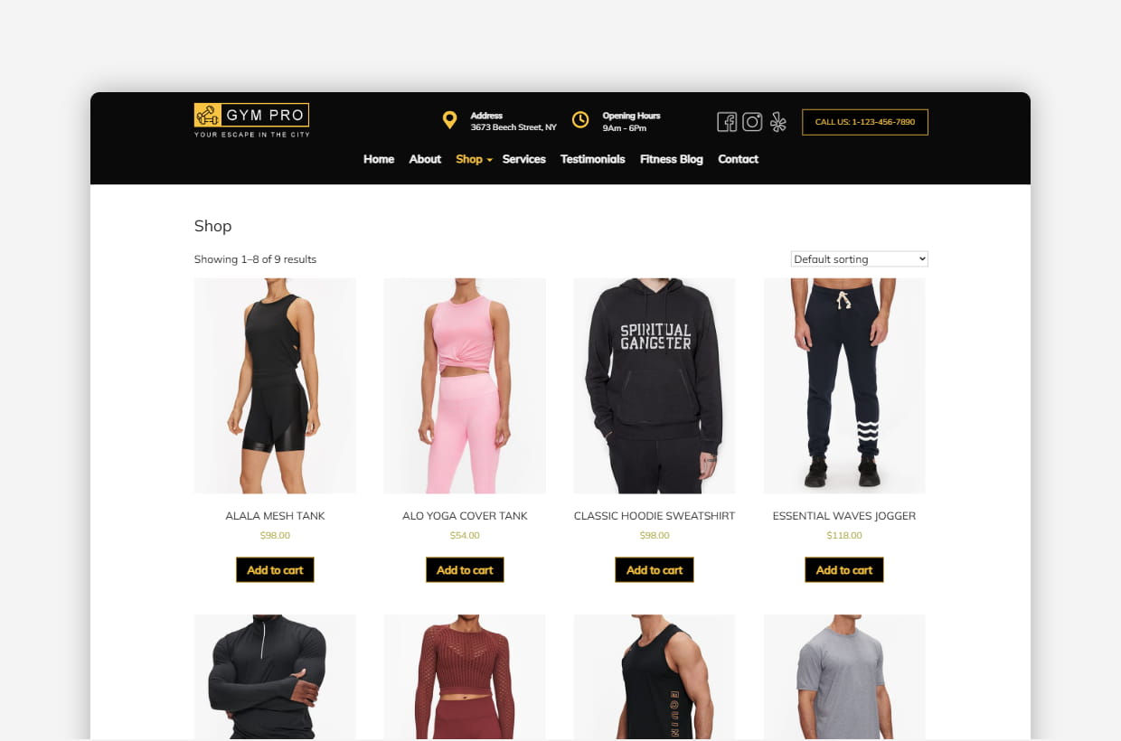 premium gym wordpress template