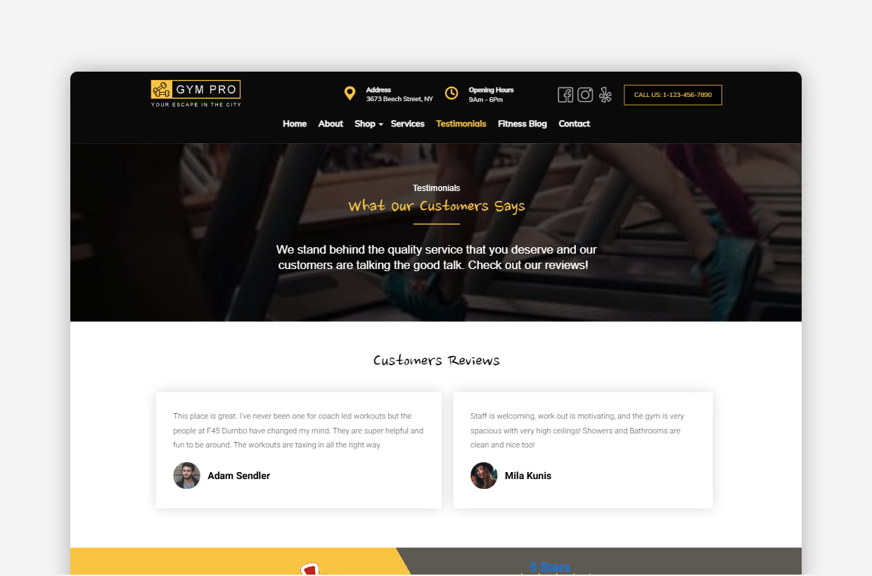 premium fitness gym wordpress theme