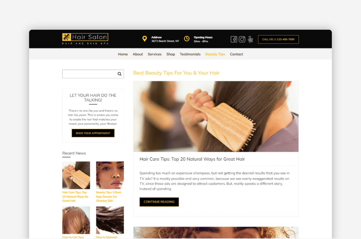 Premium Hair Salon WP Theme