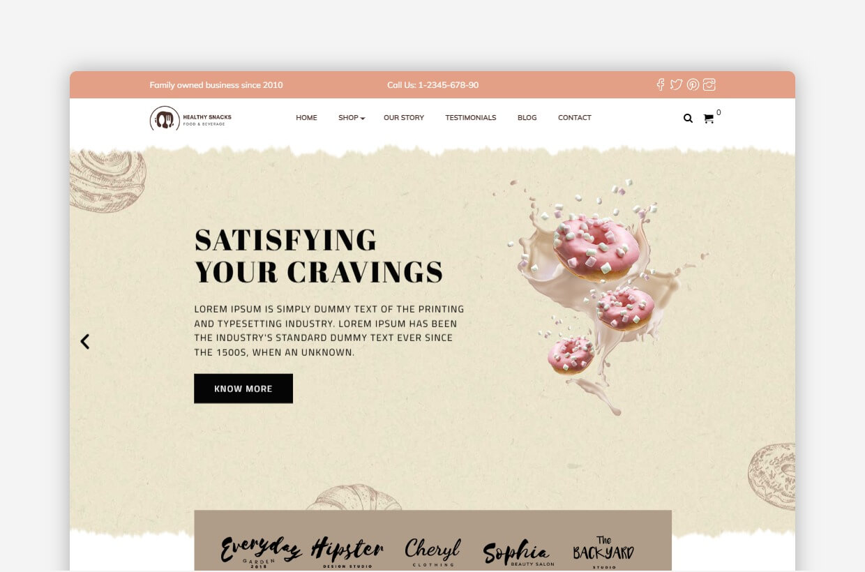 Healthy Snacks - Food & Restaurant WordPress Theme