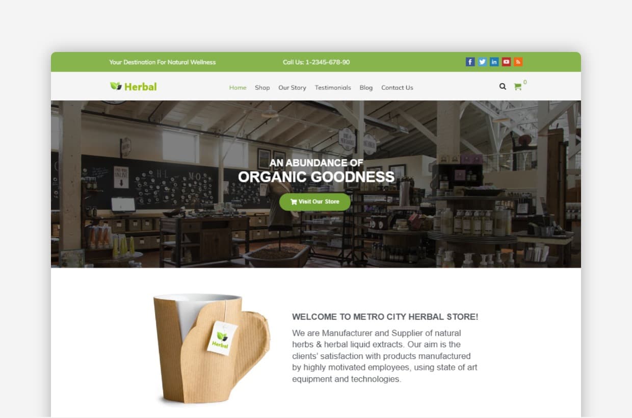 Herbal WordPress Theme : Herbal Products WordPress Theme