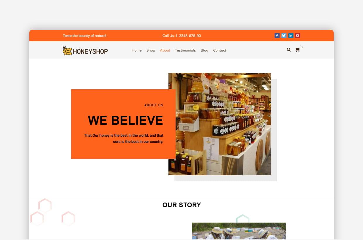 premium honey shop wordpress template