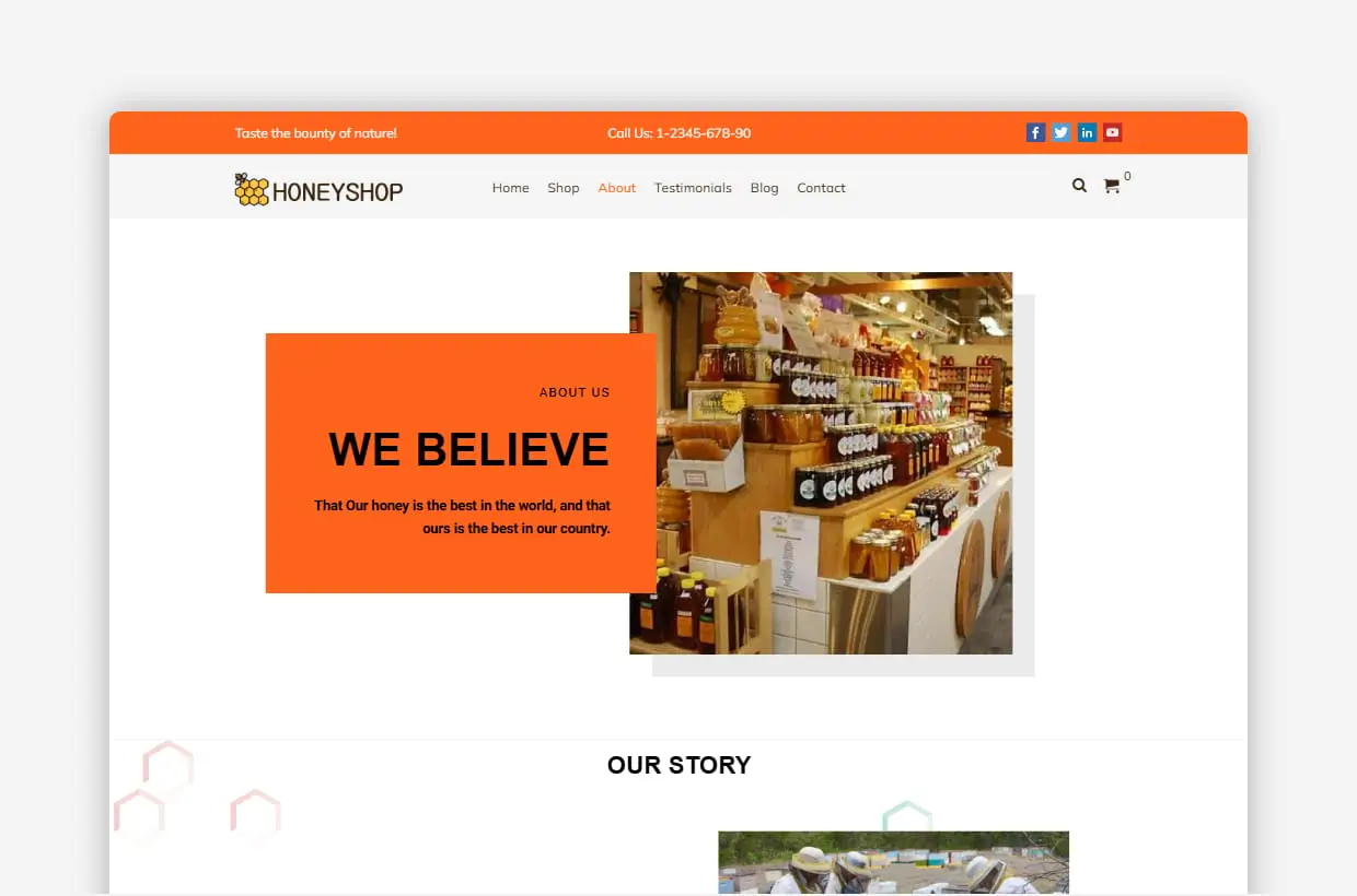 premium honey shop wordpress template